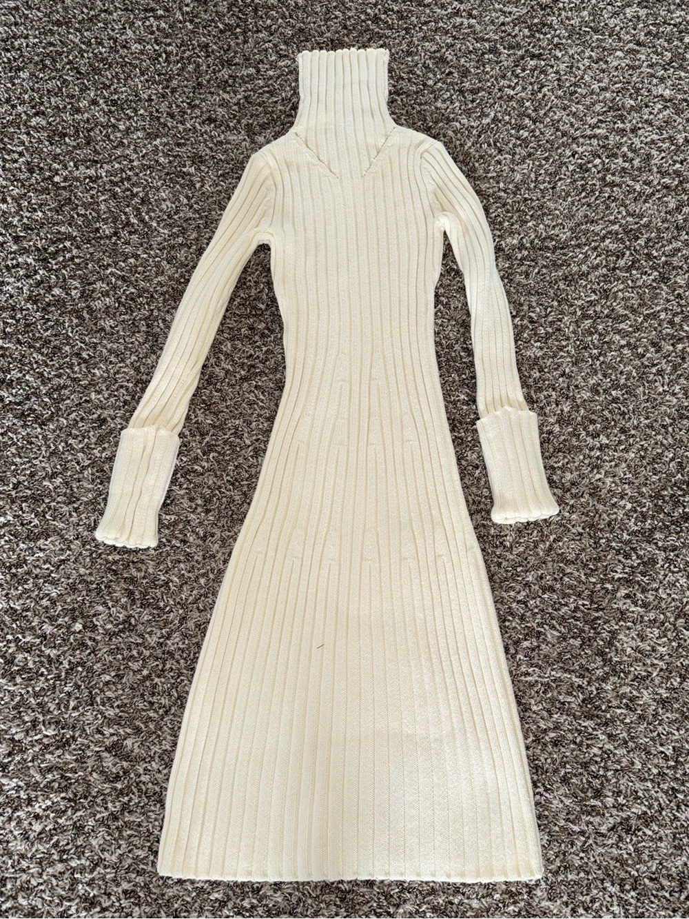 Mock Neck Cable knit Sweater Dress